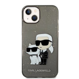 Karl Lagerfeld Glitter Karl&Choupette case for iPhone 14 Plus - black
