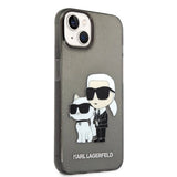 Karl Lagerfeld Glitter Karl&Choupette case for iPhone 14 Plus - black