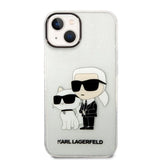 Karl Lagerfeld Glitter Karl&Choupette case for iPhone 14 Plus - transparent