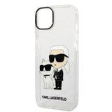 Karl Lagerfeld Glitter Karl&Choupette case for iPhone 14 Plus - transparent