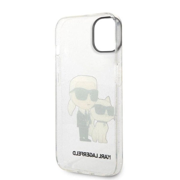 Karl Lagerfeld Glitter Karl&Choupette case for iPhone 14 Plus - transparent