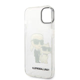 Karl Lagerfeld Glitter Karl&Choupette case for iPhone 14 Plus - transparent