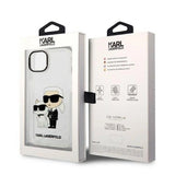 Karl Lagerfeld Glitter Karl&Choupette case for iPhone 14 Plus - transparent