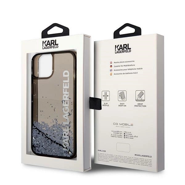 Karl Lagerfeld Liquid Glitter Elong case for iPhone 14 Plus - black