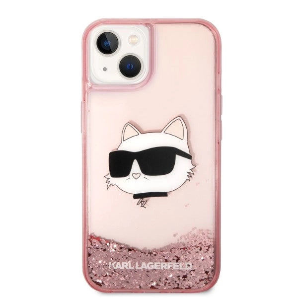Karl Lagerfeld Glitter Choupette Head case for iPhone 14 Plus - pink