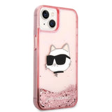 Karl Lagerfeld Glitter Choupette Head case for iPhone 14 Plus - pink