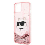 Karl Lagerfeld Glitter Choupette Head case for iPhone 14 Plus - pink