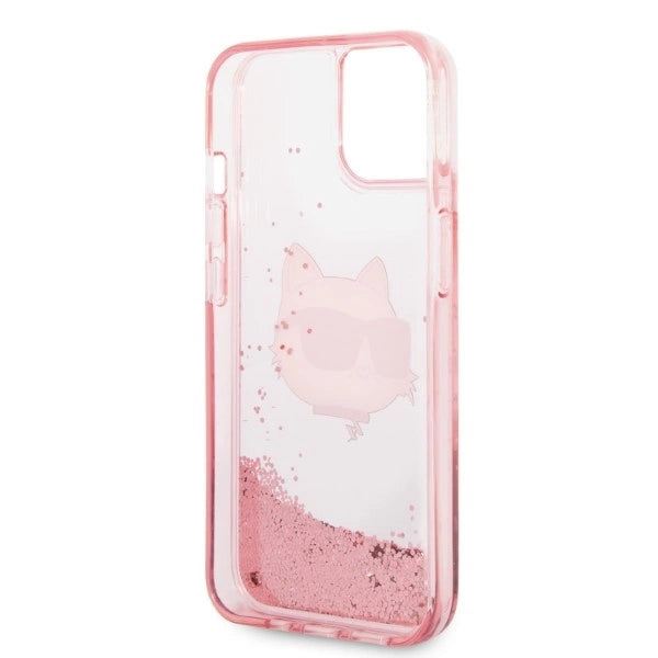 Karl Lagerfeld Glitter Choupette Head case for iPhone 14 Plus - pink