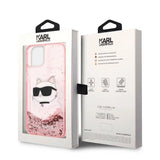 Karl Lagerfeld Glitter Choupette Head case for iPhone 14 Plus - pink
