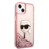 Karl Lagerfeld Glitter Karl's Head case for iPhone 14 Plus - pink