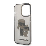 Karl Lagerfeld Glitter Karl&Choupette case for iPhone 14 Pro Max - black