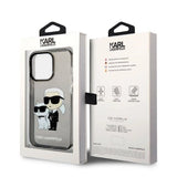 Karl Lagerfeld Glitter Karl&Choupette case for iPhone 14 Pro Max - black