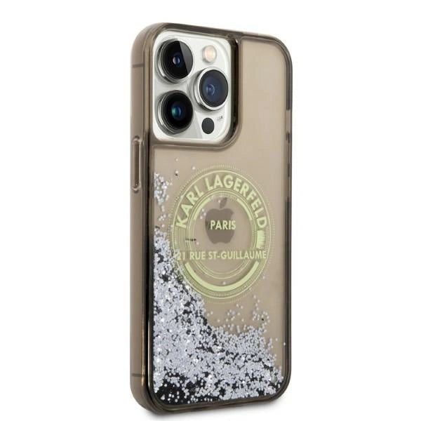 Karl Lagerfeld Liquid Glitter RSG case for iPhone 14 Pro Max - black