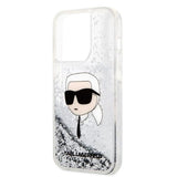 Karl Lagerfeld Glitter Karl's Head case for iPhone 14 Pro Max - silver