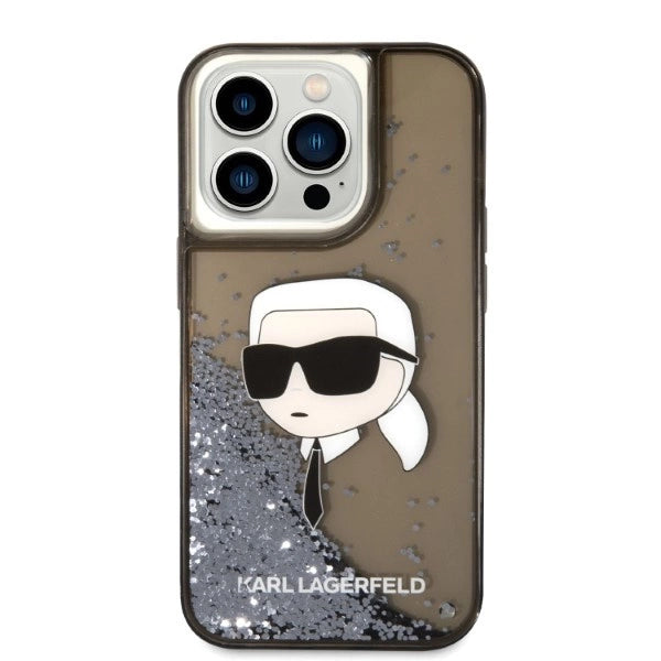 Karl Lagerfeld Glitter Karl's Head case for iPhone 14 Pro Max - black