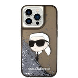 Karl Lagerfeld Glitter Karl's Head case for iPhone 14 Pro Max - black
