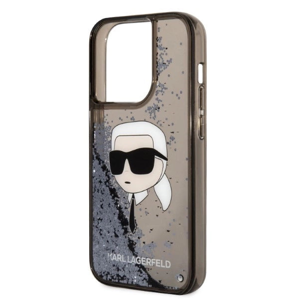 Karl Lagerfeld Glitter Karl's Head case for iPhone 14 Pro Max - black