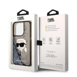Karl Lagerfeld Glitter Karl's Head case for iPhone 14 Pro Max - black