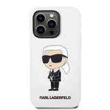 Karl Lagerfeld Silicone Ikonik case for iPhone 14 Pro Max - white