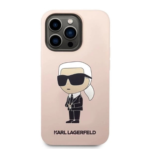 Karl Lagerfeld Silicone Ikonik case for iPhone 14 Pro Max - pink