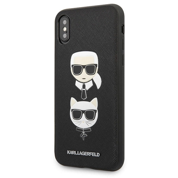 Karl Lagerfeld Saffiano Karl&Choupette Head case for iPhone X/XS - black