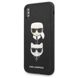 Karl Lagerfeld Saffiano Karl&Choupette Head case for iPhone X/XS - black