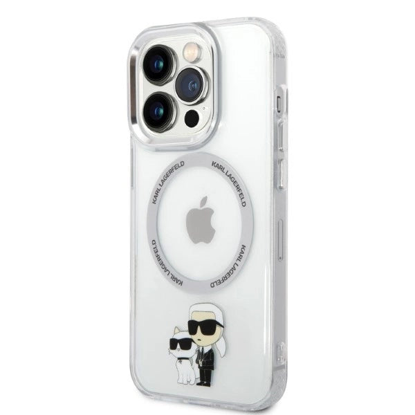 Karl Lagerfeld Iconic Karl&Choupette MagSafe case for iPhone 14 Pro - transparent