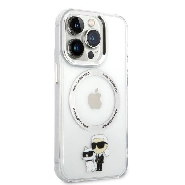 Karl Lagerfeld Iconic Karl&Choupette MagSafe case for iPhone 14 Pro - transparent