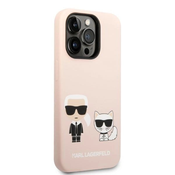Karl Lagerfeld KLHMP14XSSKCI iPhone 14 Pro Max 6.7" hardcase light pink/light pink Silicone Karl & Choupette Magsafe