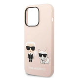 Karl Lagerfeld KLHMP14XSSKCI iPhone 14 Pro Max 6.7" hardcase light pink/light pink Silicone Karl & Choupette Magsafe