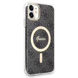 Set Guess GUBPN61H4EACSK Case+Charger iPhone 11 6.1" black/black hard case 4G Print MagSafe