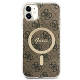 Set Guess GUBPN61H4EACSW Case+Charger iPhone 11 6.1" brown/brown hard case 4G Print MagSafe