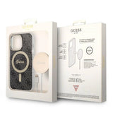 Set Guess GUBPP13LH4EACSK Case+ Charger iPhone 13 Pro black/black hard case 4G Print MagSafe