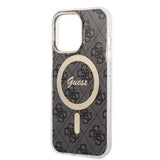 Set Guess GUBPP13LH4EACSK Case+ Charger iPhone 13 Pro black/black hard case 4G Print MagSafe