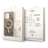 Set Guess GUBPP13LH4EACSW Case+ Charger iPhone 13 Pro brun/brun hard case 4G Print MagSafe