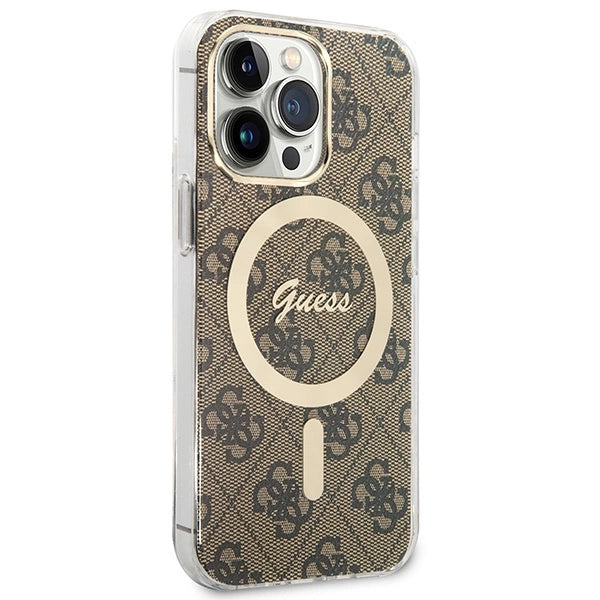 Set Guess GUBPP13LH4EACSW Case+ Charger iPhone 13 Pro brun/brun hard case 4G Print MagSafe