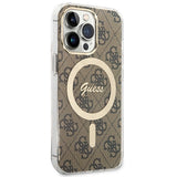 Set Guess GUBPP13LH4EACSW Case+ Charger iPhone 13 Pro brun/brun hard case 4G Print MagSafe