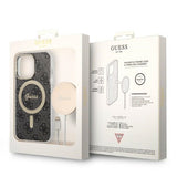 Set Guess GUBPP13XH4EACSK Case+ Charger iPhone 13 Pro Max black/black hard case 4G Print MagSafe