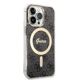 Set Guess GUBPP13XH4EACSK Case+ Charger iPhone 13 Pro Max black/black hard case 4G Print MagSafe