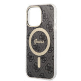 Set Guess GUBPP13XH4EACSK Case+ Charger iPhone 13 Pro Max black/black hard case 4G Print MagSafe