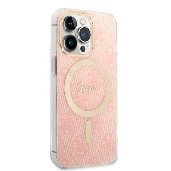 Set Guess GUBPP13XH4EACSP Case+ Charger iPhone 13 Pro Max pink/pink hard case 4G Print MagSafe