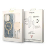 Set Guess GUBPP14LH4EACSB Case+ Charger iPhone 14 Pro 6.1" blue/blue hard case 4G Print MagSafe