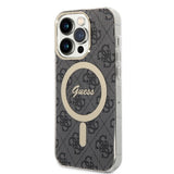Set Guess GUBPP14LH4EACSK Case+ Charger iPhone 14 Pro 6.1" black/black hard case 4G Print MagSafe