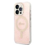 Set Guess GUBPP14LH4EACSP Case+ Charger iPhone 14 Pro 6,1" pink/pink hard case 4G Print MagSafe