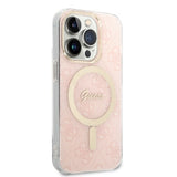 Set Guess GUBPP14LH4EACSP Case+ Charger iPhone 14 Pro 6,1" pink/pink hard case 4G Print MagSafe