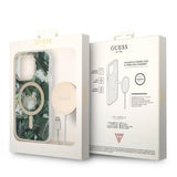 Set Guess GUBPP14LHJEACSA Case+ Charger iPhone 14 Pro 6.1" grøn/grøn hårdkasse Jungle MagSafe
