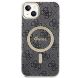 Set Guess GUBPP14MH4EACSK Case+ Charger iPhone 14 Plus 6.7" black/black hard case 4G Print MagSafe