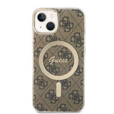 Set Guess GUBPP14MH4EACSW Case+ Charger iPhone 14 Plus 6,7" brun/brun hard case 4G Print MagSafe