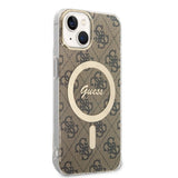 Set Guess GUBPP14MH4EACSW Case+ Charger iPhone 14 Plus 6,7" brun/brun hard case 4G Print MagSafe