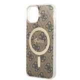 Set Guess GUBPP14MH4EACSW Case+ Charger iPhone 14 Plus 6,7" brun/brun hard case 4G Print MagSafe